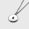 Teardrop pendant with a black cubic zirconia stone in the center, set in rhodium-plated sterling silver, on a 52cm sterling silver chain.